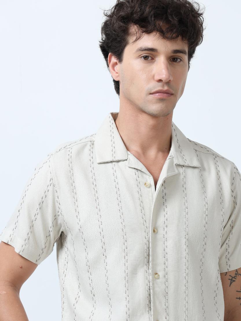 Off White Stitch Detailed Shirt