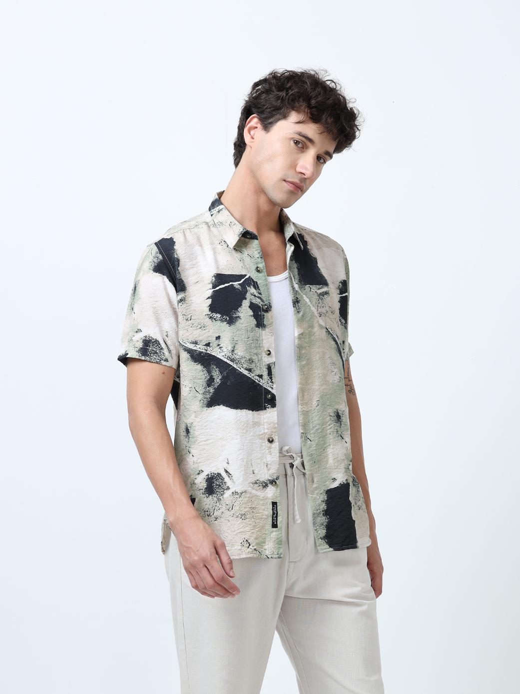 Vintage Effect Printed Shirt