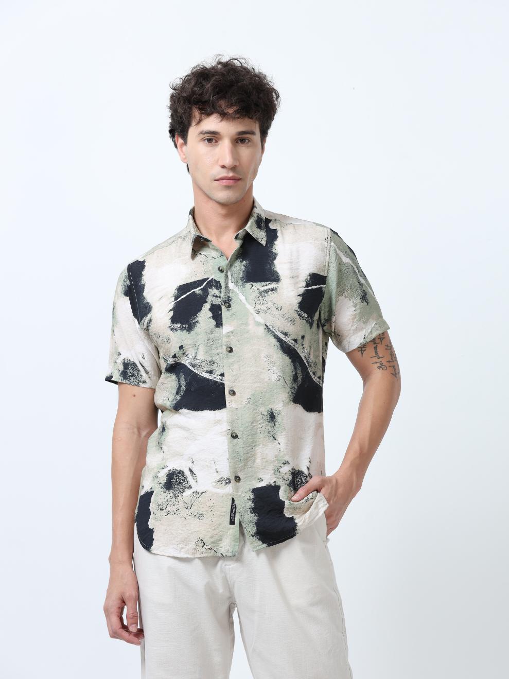 Vintage Effect Printed Shirt