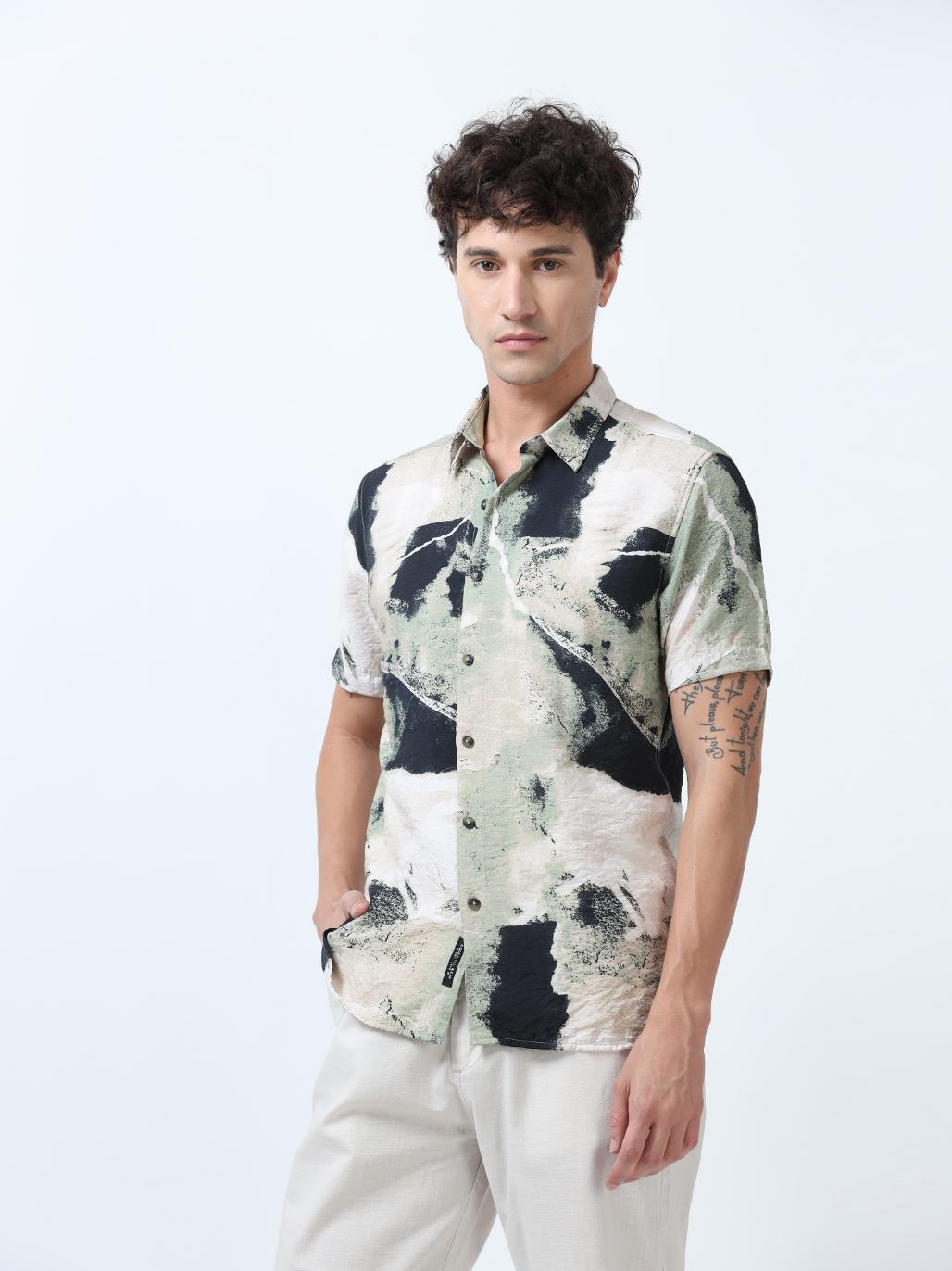 Vintage Effect Printed Shirt