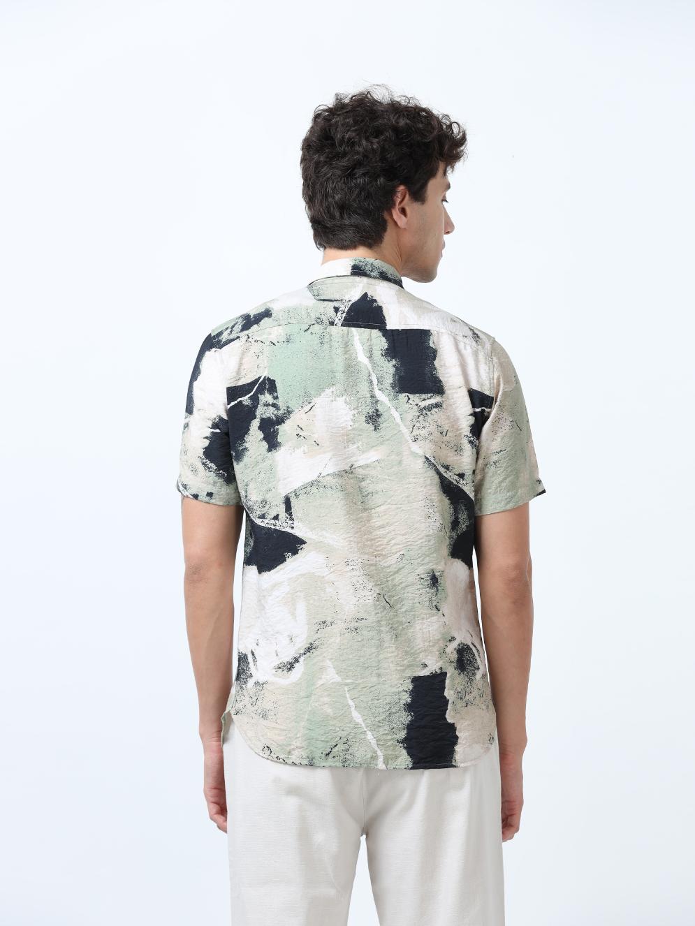 Vintage Effect Printed Shirt