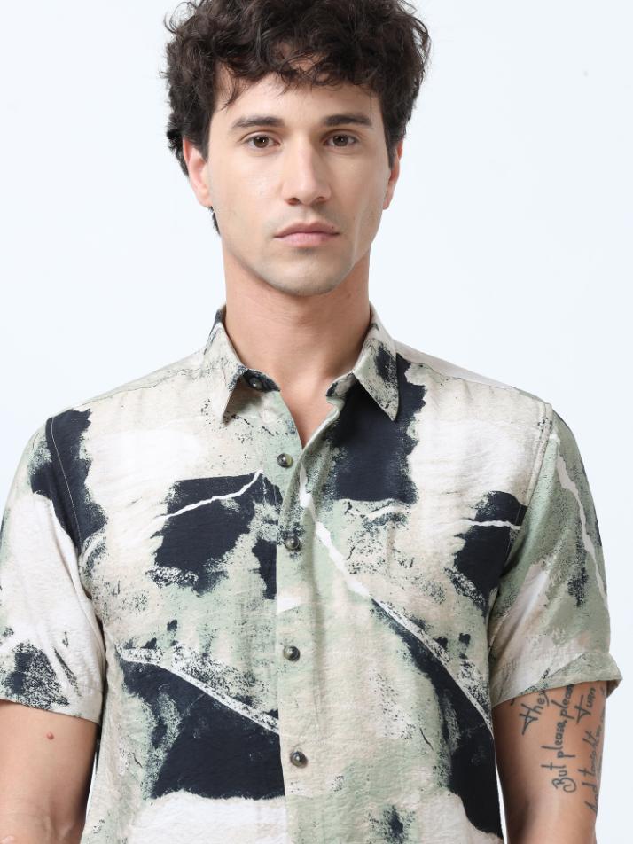 Vintage Effect Printed Shirt