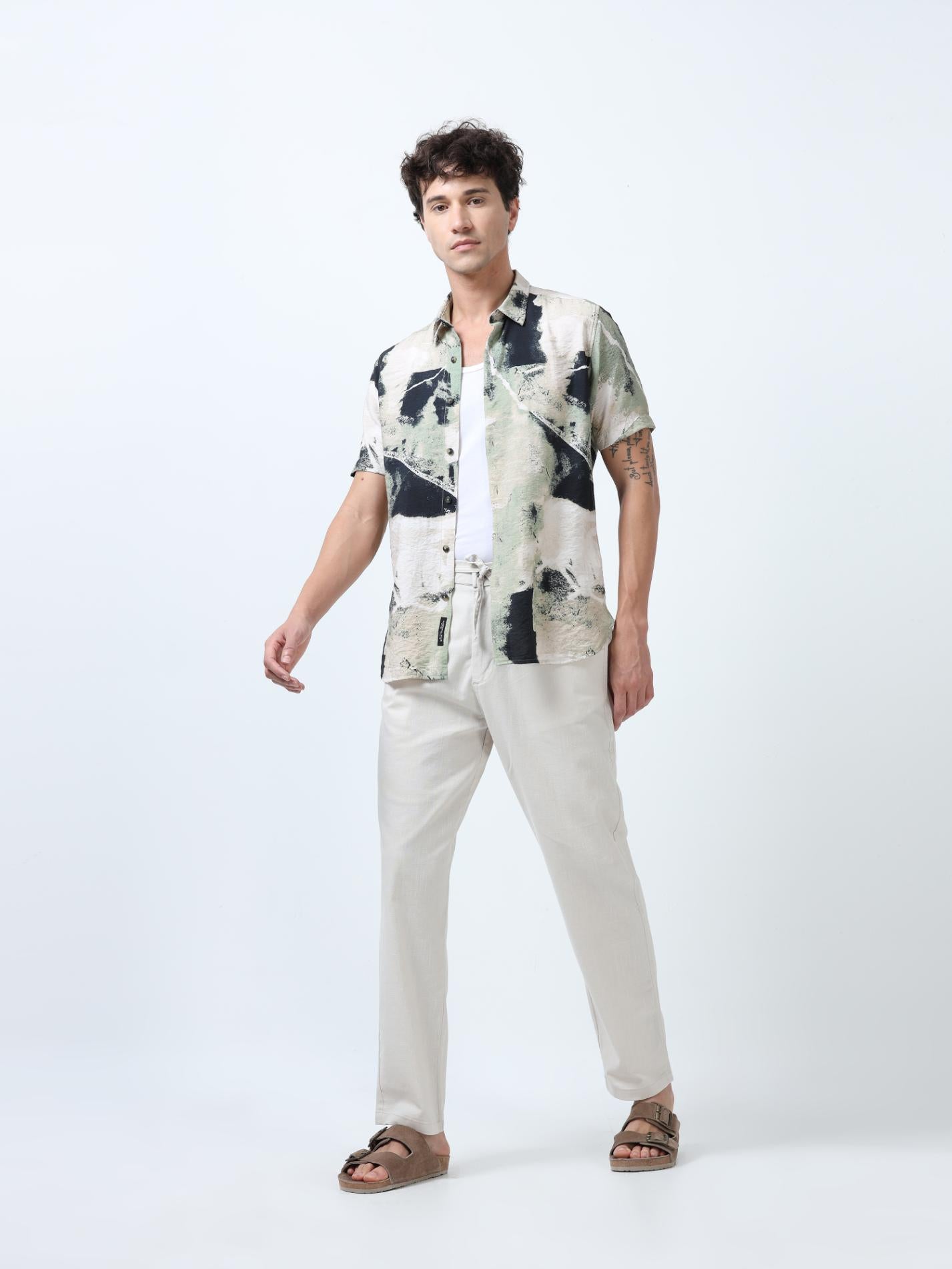 Vintage Effect Printed Shirt
