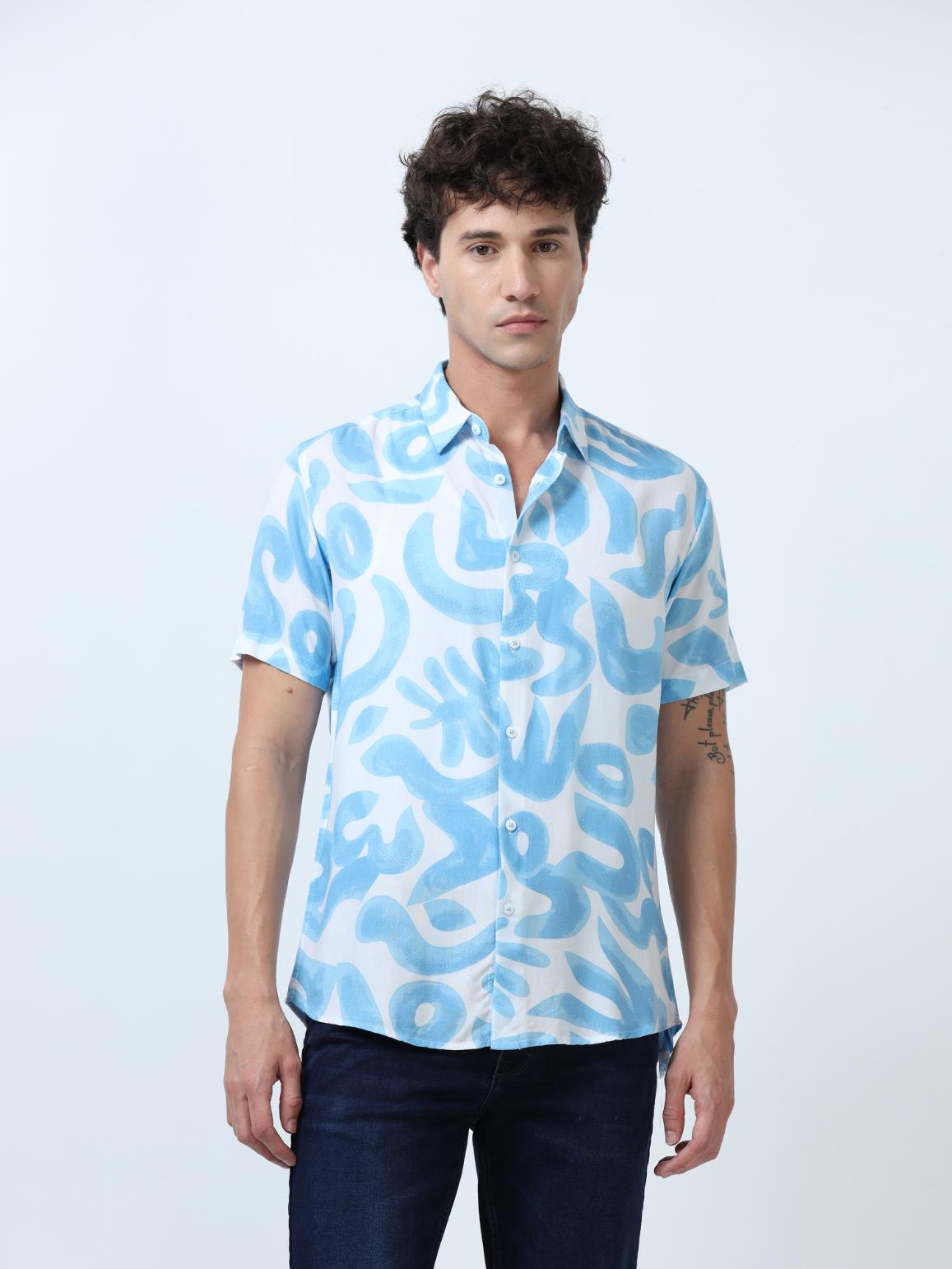 Blue Brush Artful Shirt
