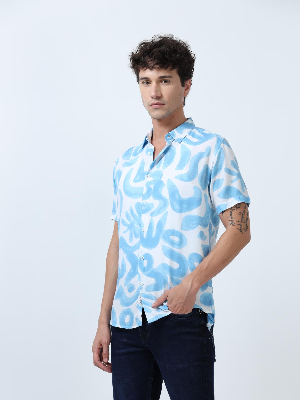 Blue Brush Artful Shirt