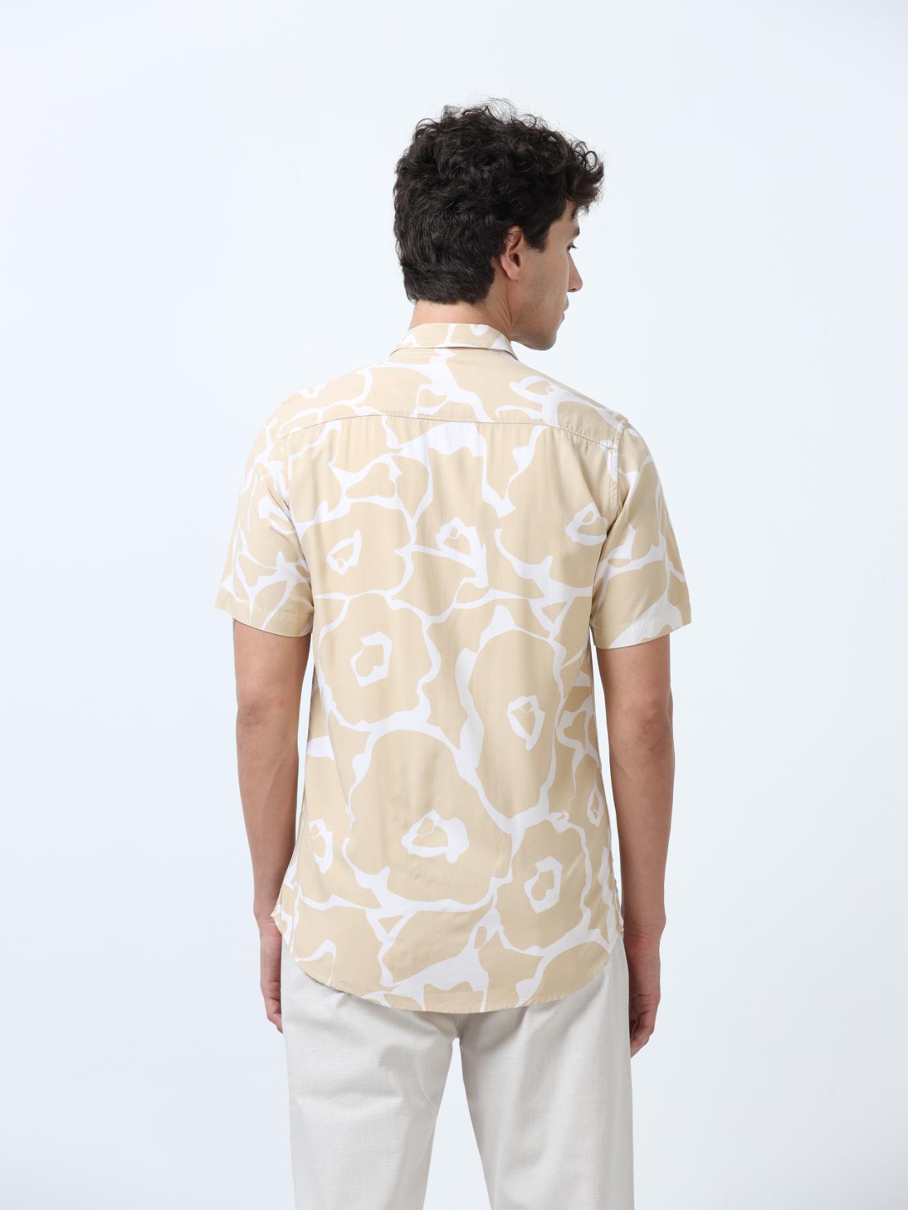 Axel Cream Floral Print Shirt