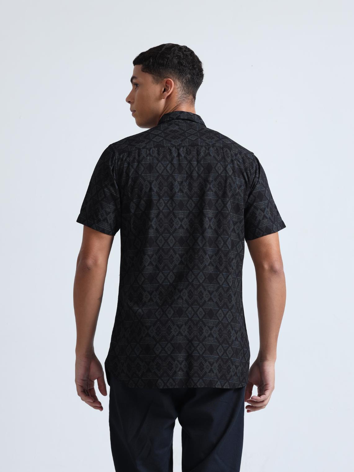 Black Rhombus Pattern Shirt
