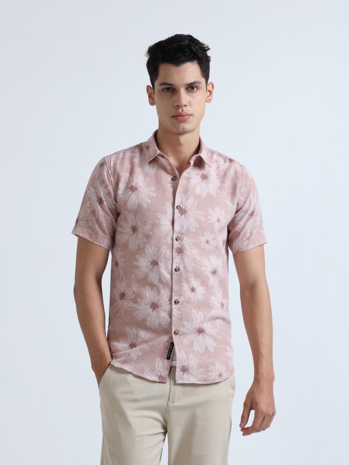 Pink Floral Print Shirt