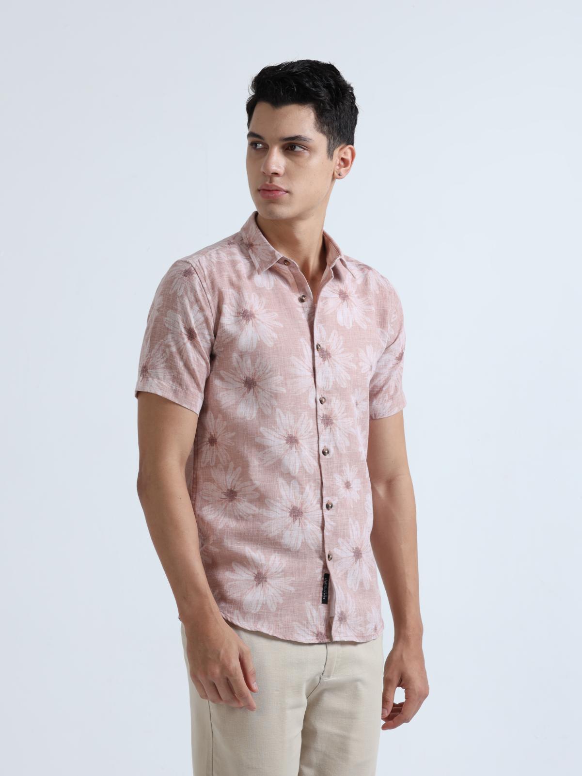Pink Floral Print Shirt