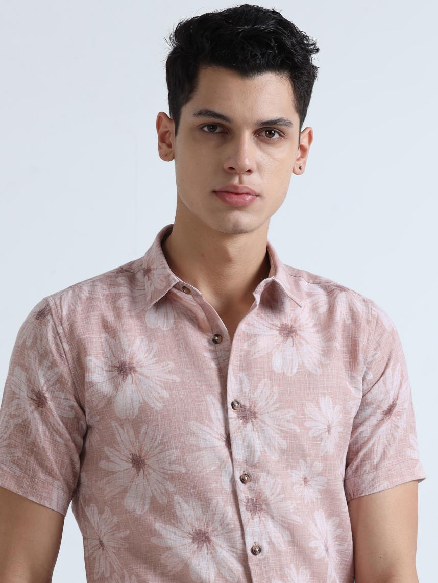 Pink Floral Print Shirt