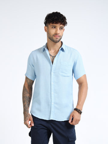 Light Blue Half Sleeve Casual Shirt