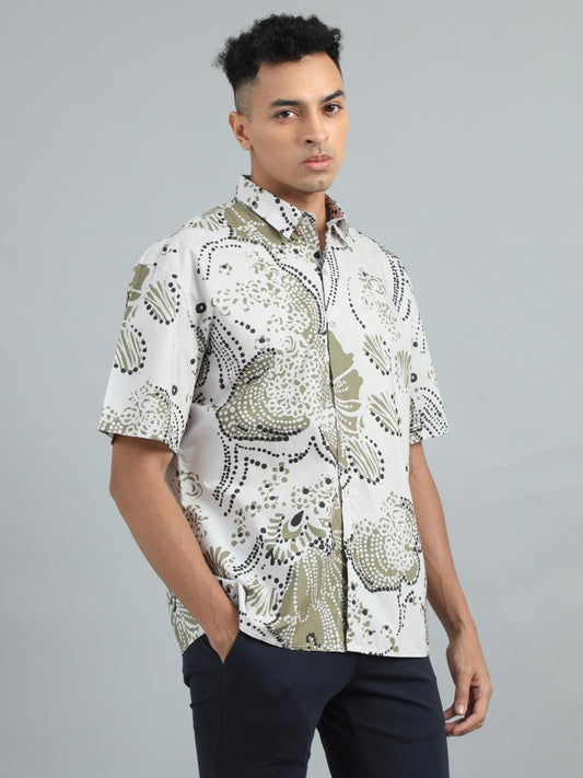 TRIBAL PRINT OVERSIZED SHIRT