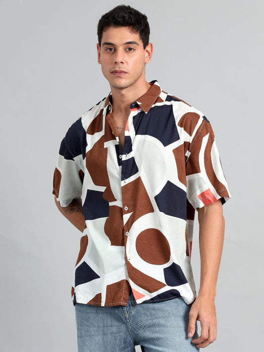 DIMENSIONAL RAYON PRINT SHIRT
