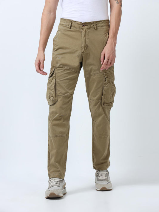 Beige Cotton Cargo Pant