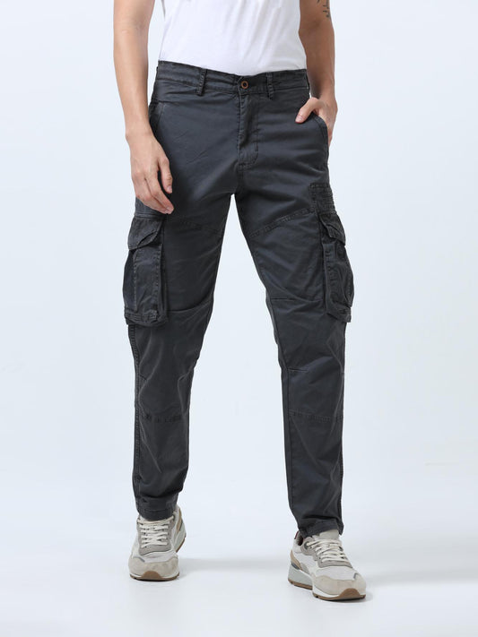 Grey Cotton Cargo Pant