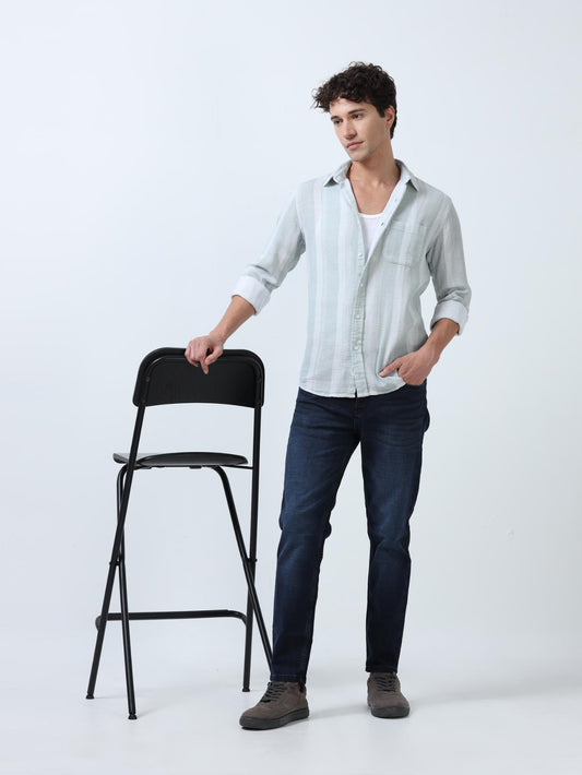 Dark Blue High Rise Ankle Fit Jeans