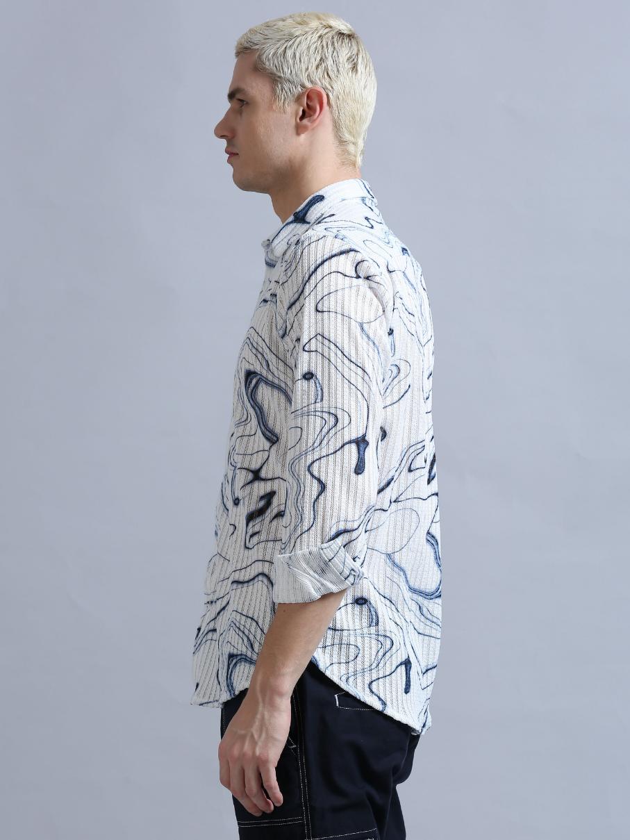 Brush Stroke Floral Print Shirt