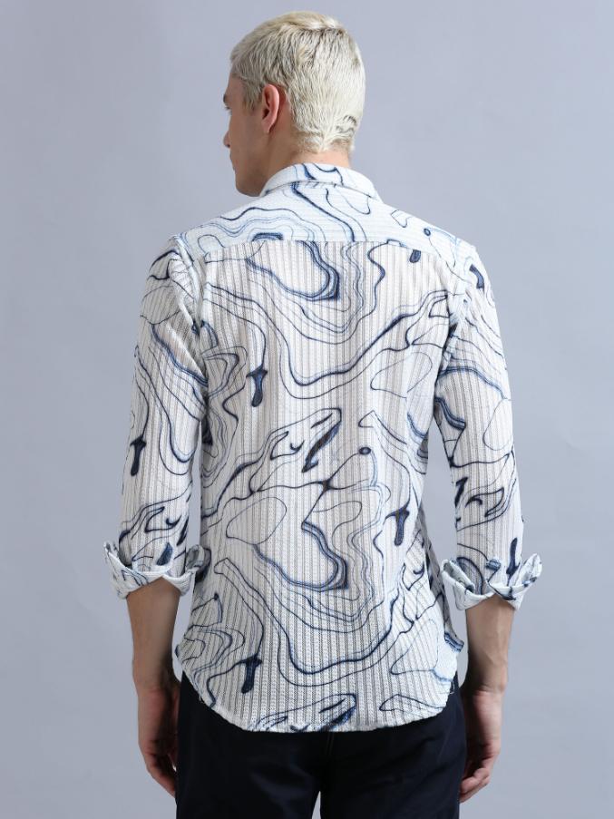 Brush Stroke Floral Print Shirt