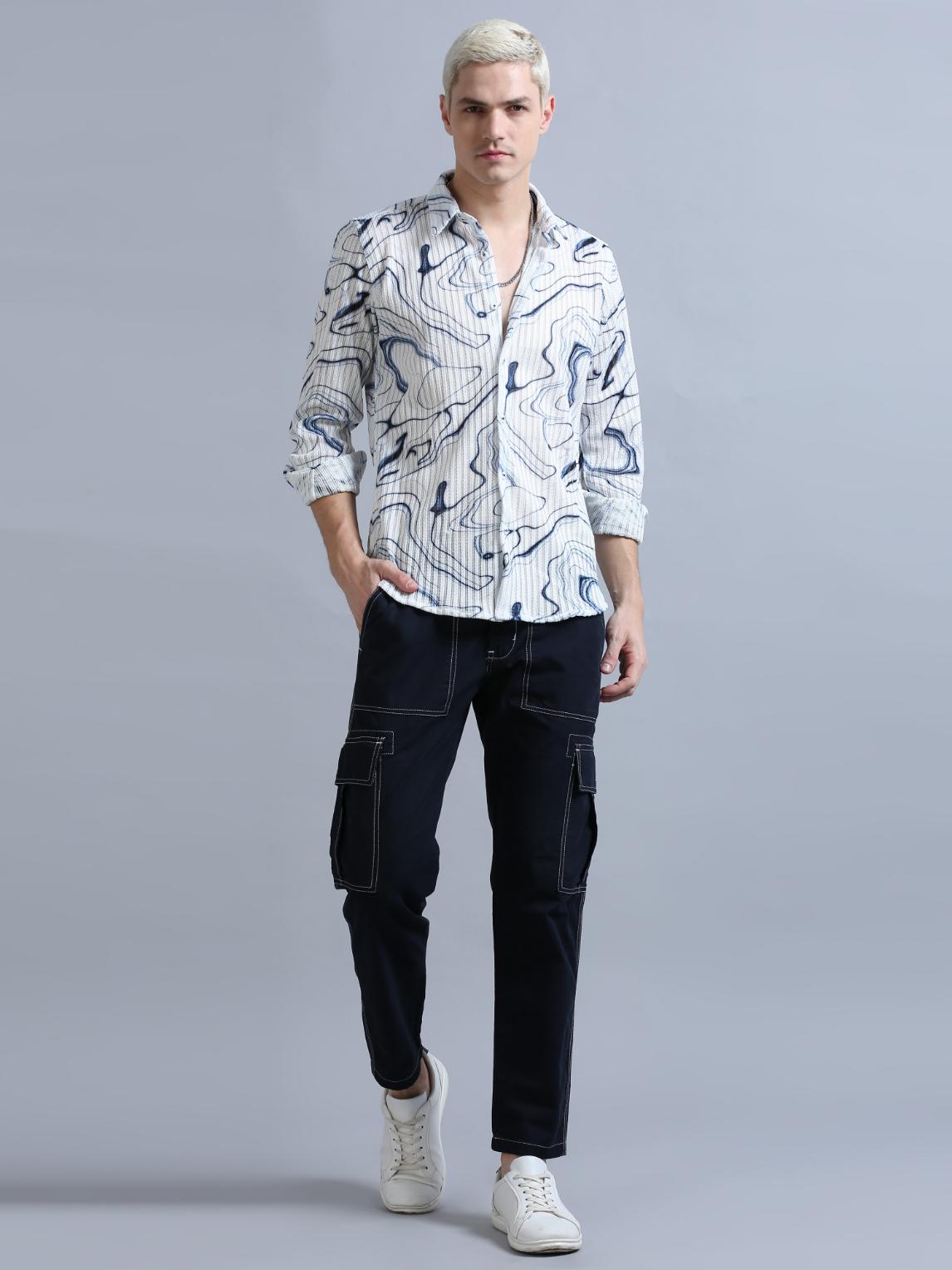 Brush Stroke Floral Print Shirt