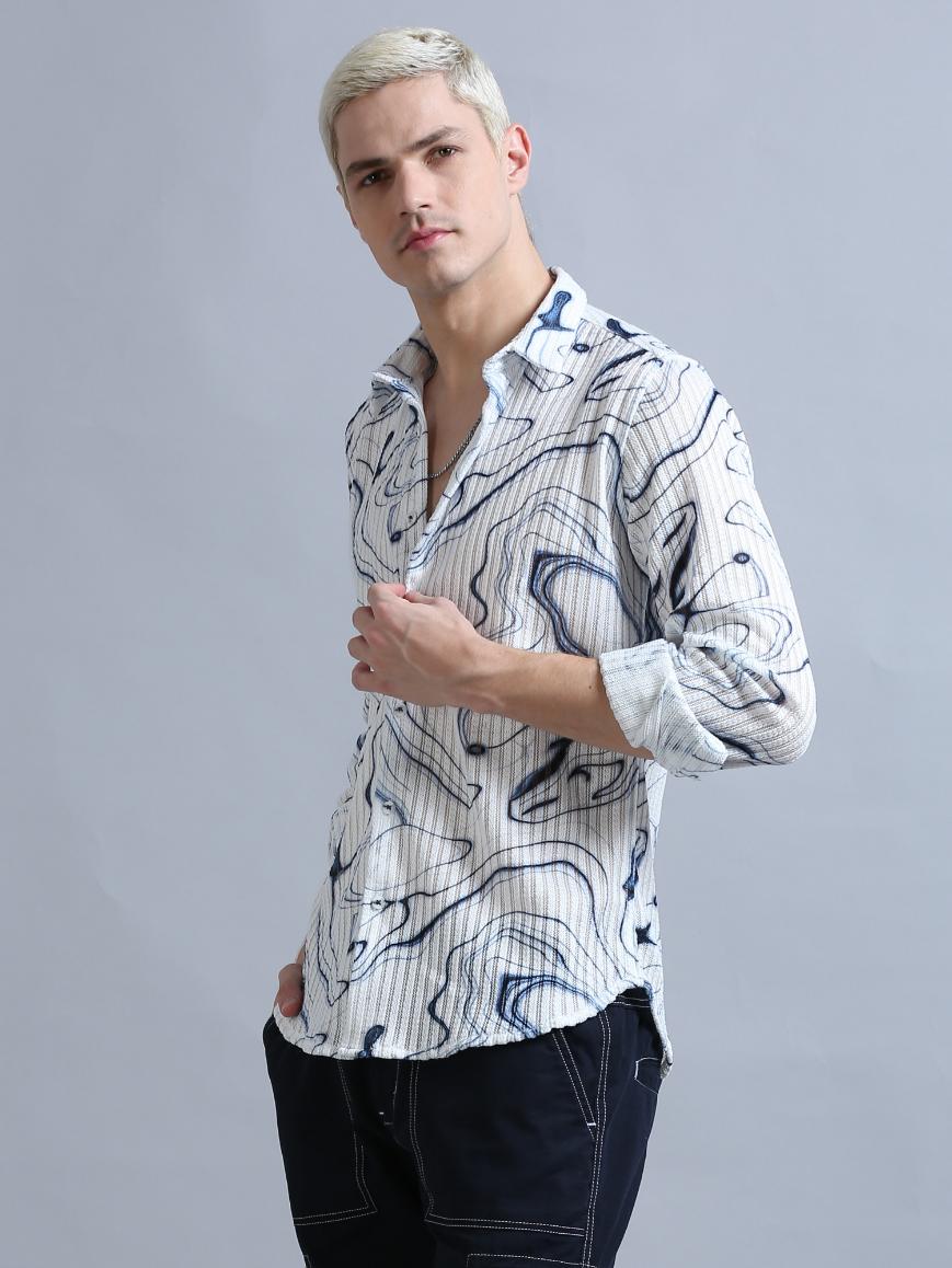 Brush Stroke Floral Print Shirt
