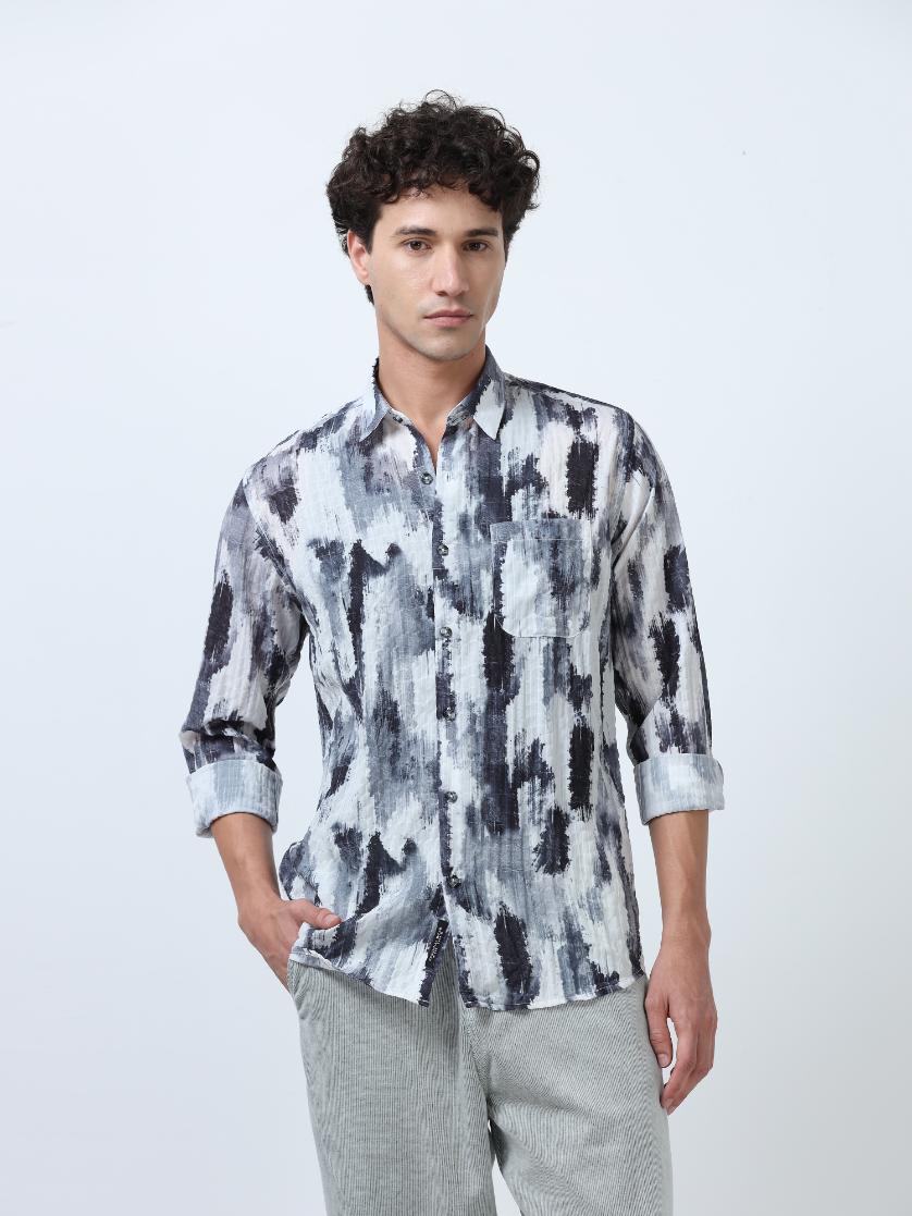 Futuristic Fusion Grey Shirt