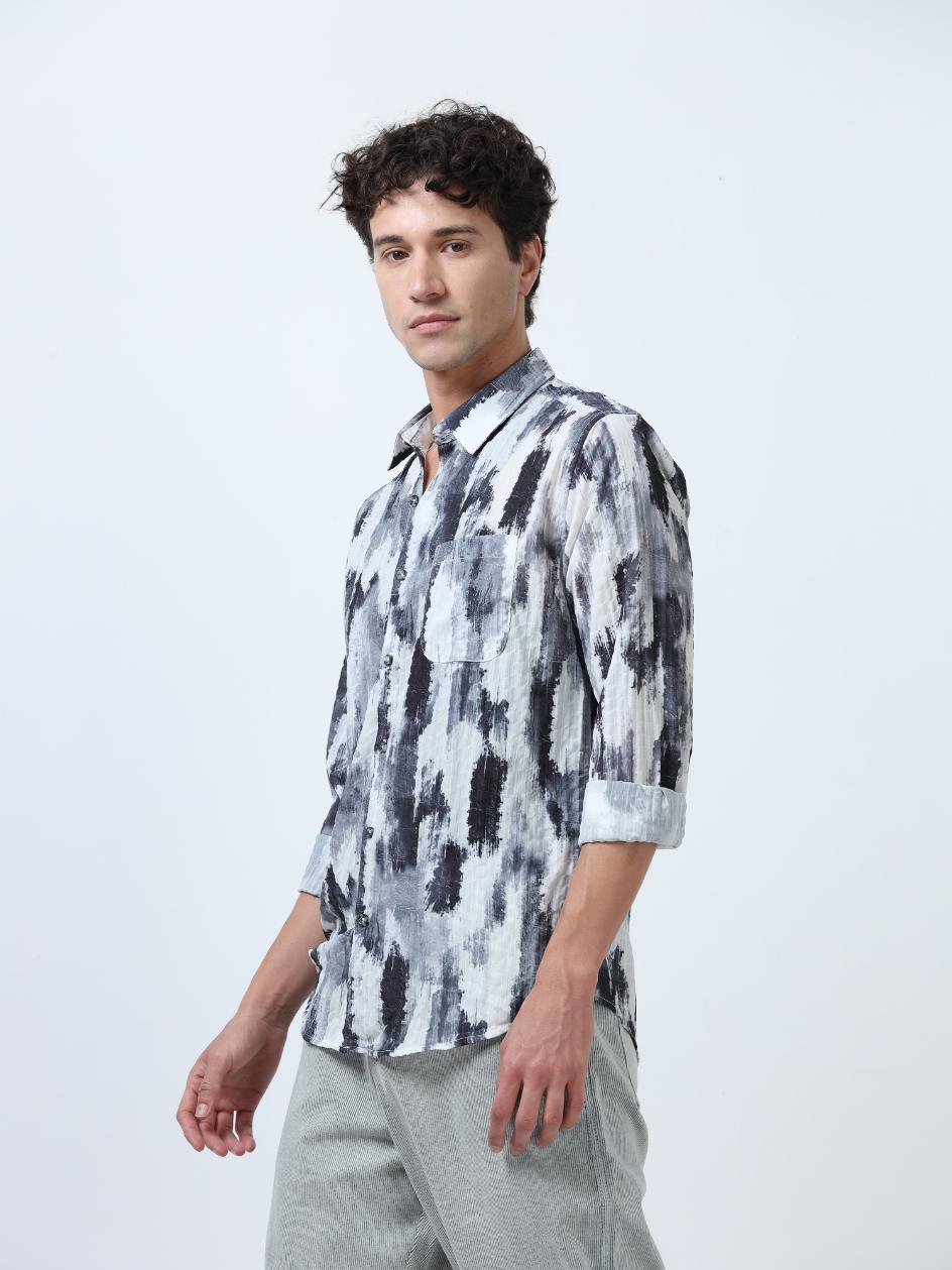Futuristic Fusion Grey Shirt