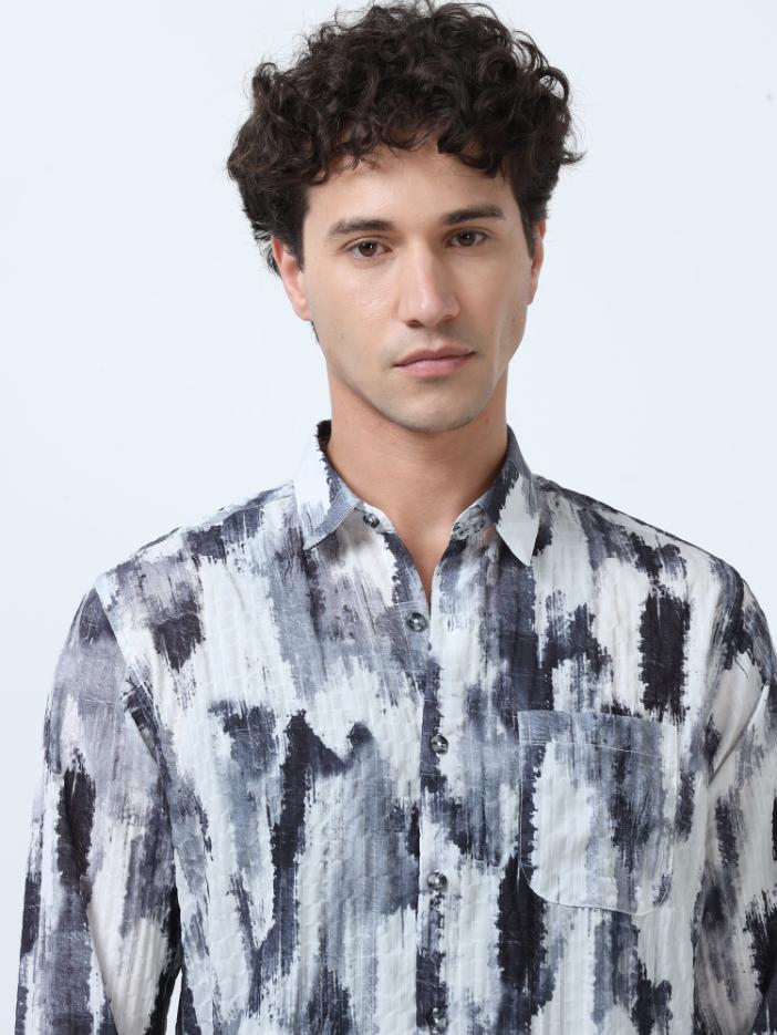 Futuristic Fusion Grey Shirt