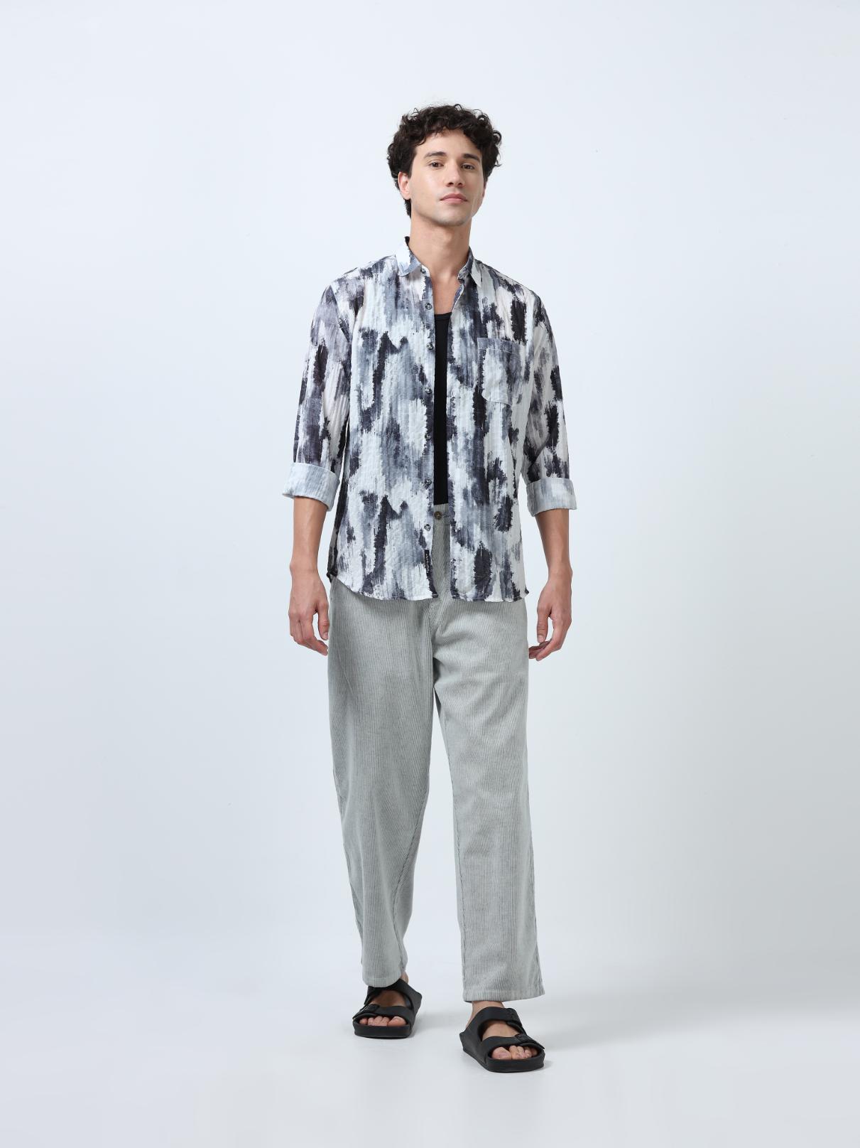 Futuristic Fusion Grey Shirt