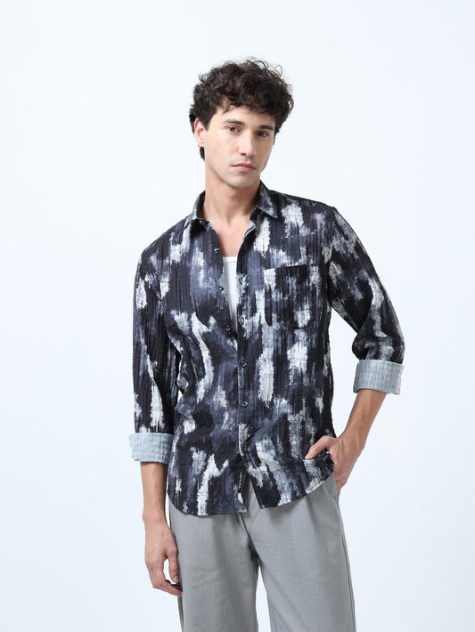 Futuristic Fusion Blue Shirt