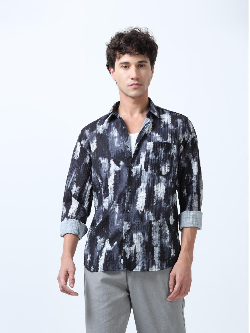 Futuristic Fusion Blue Shirt