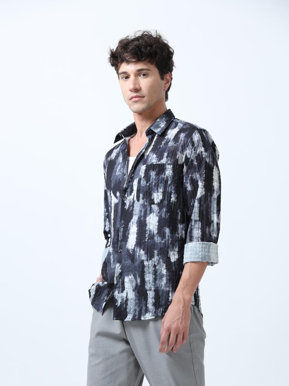 Futuristic Fusion Blue Shirt