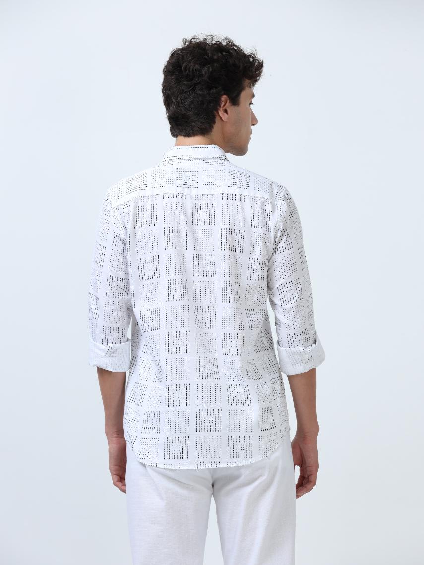Linear White Printed Shirt