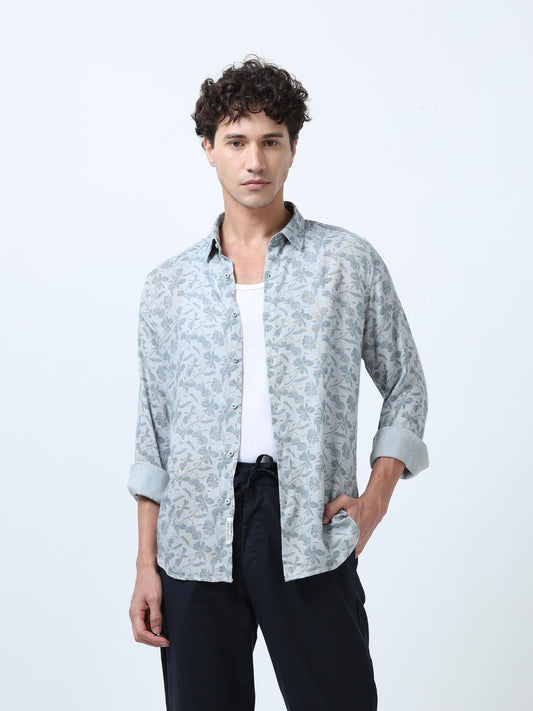 Floral Artistry Grey Shirt
