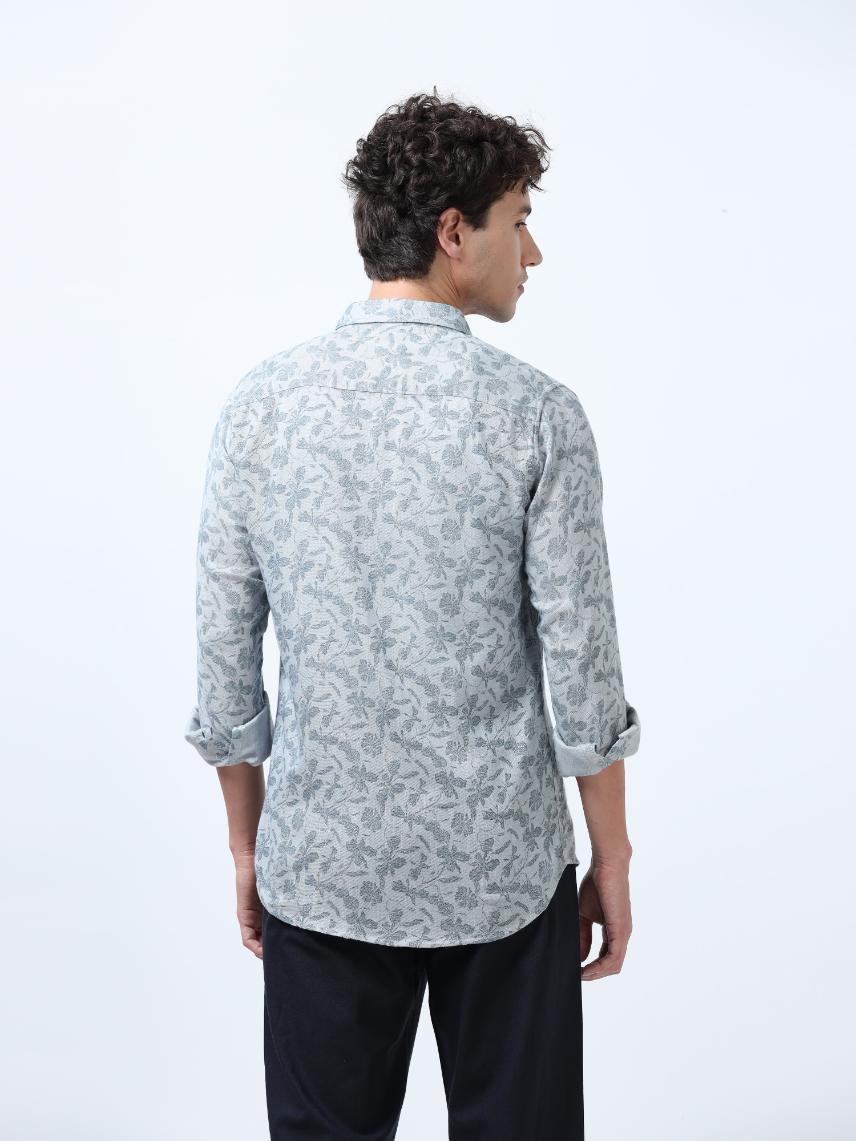 Floral Artistry Grey Shirt