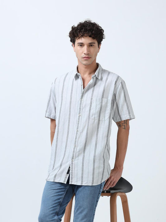 White Stripes Cotton Shirt