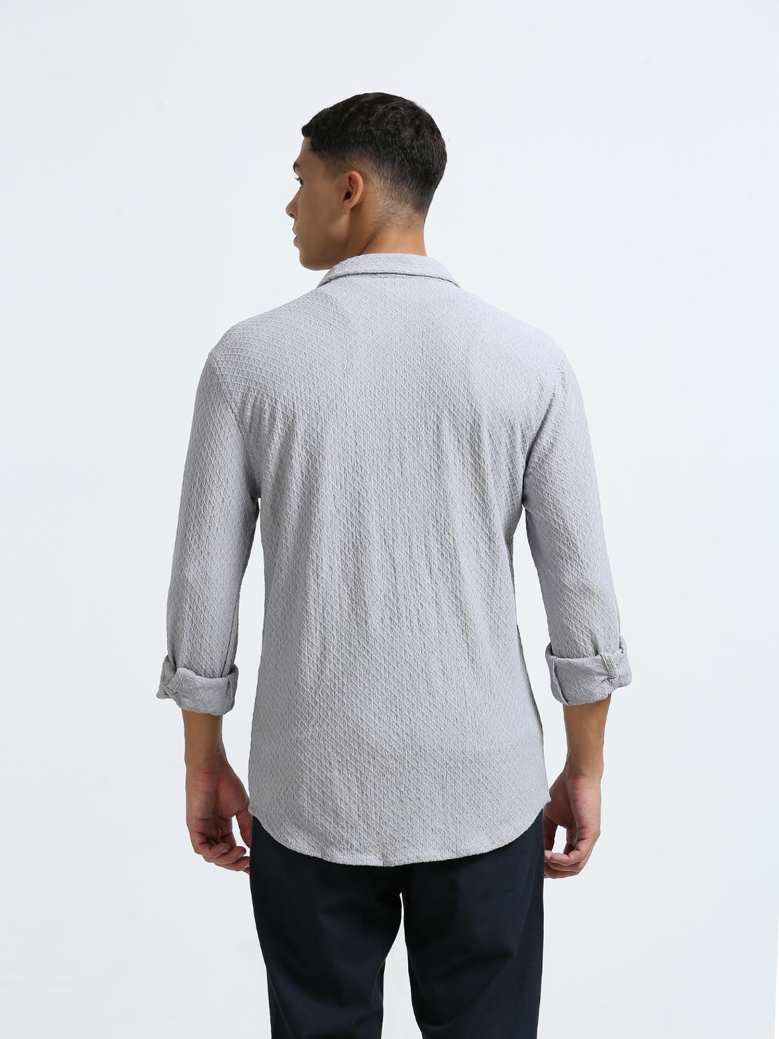 Grey Diamond Textured Shirt