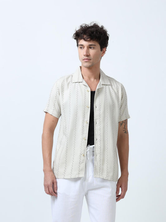 Off White Stitch Detailed Shirt