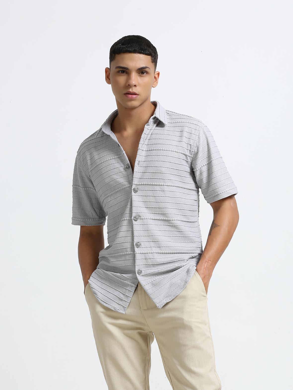 Light Grey Threadwork Shirt