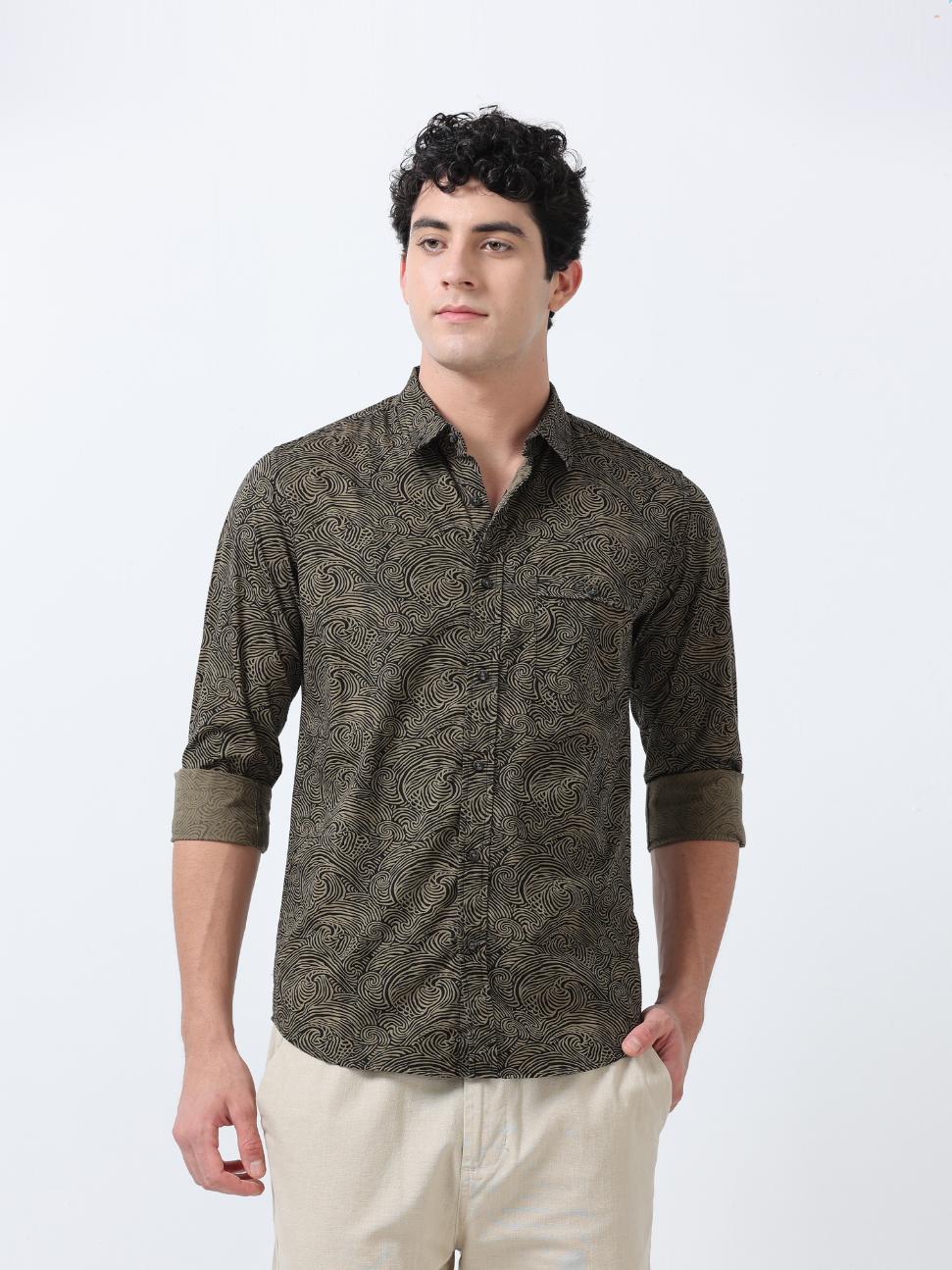 Wave Motion Print Shirt