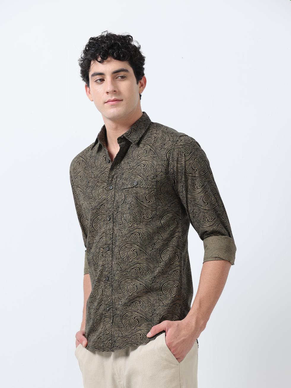 Wave Motion Print Shirt