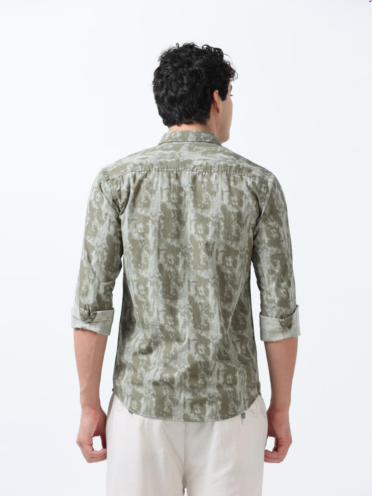 Woodland Green Printed Shirt