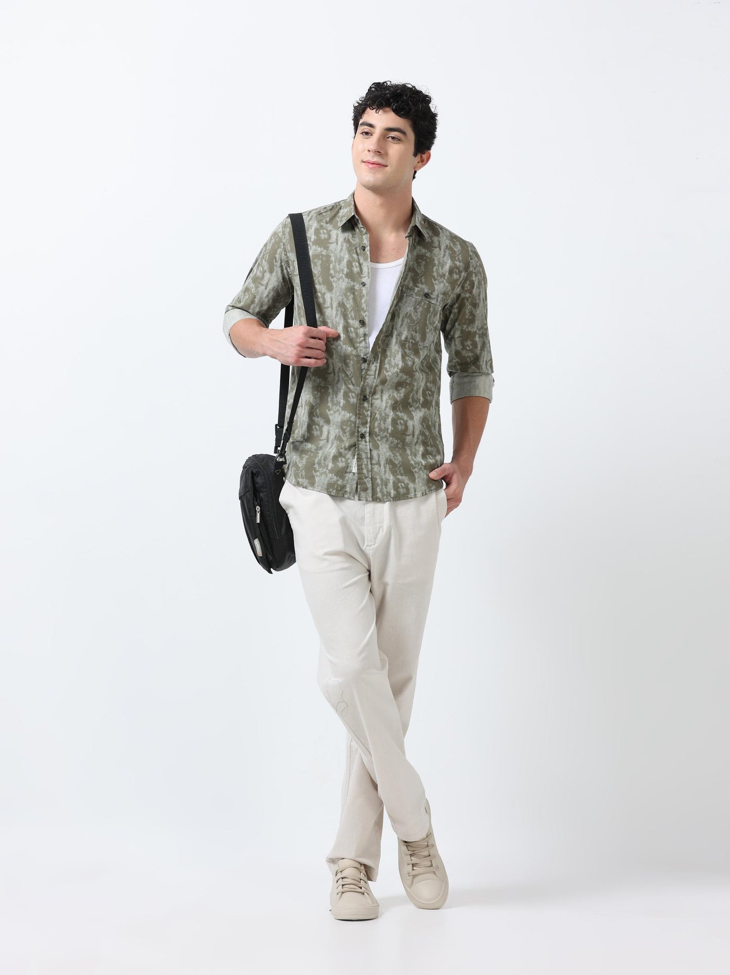 Woodland Green Printed Shirt