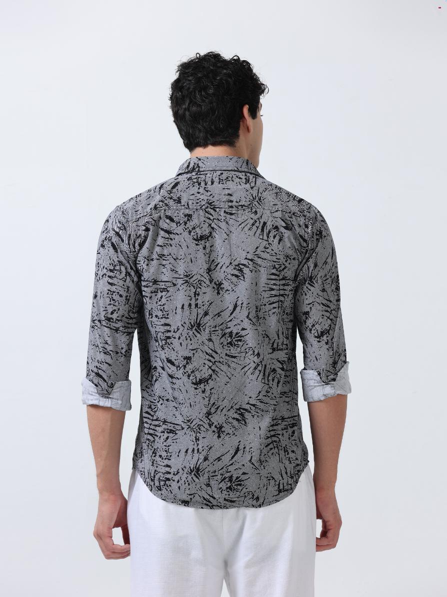 Grey Splash Print Shirt