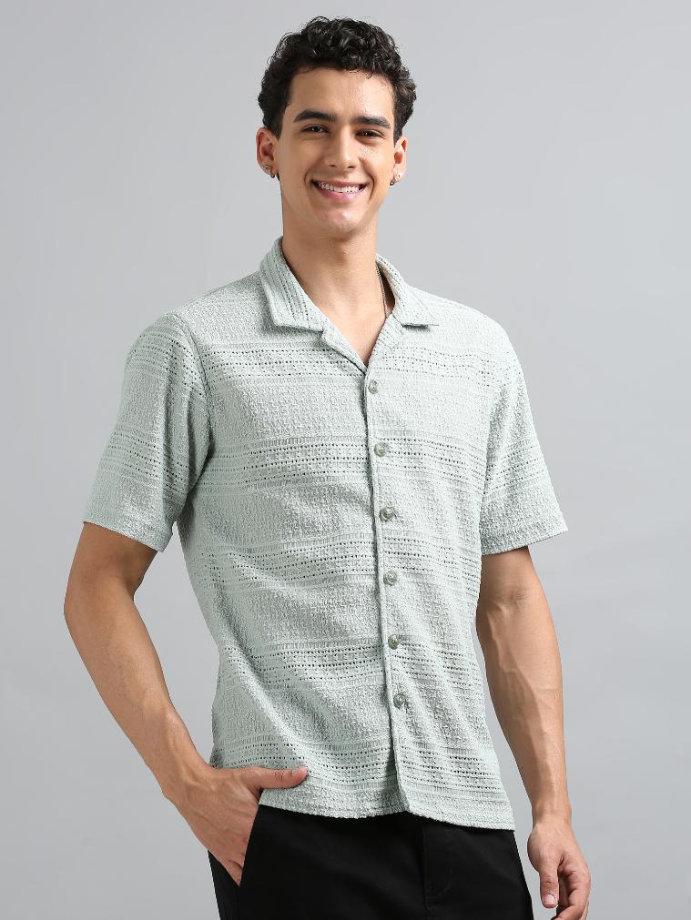 Pastel Green Knitted Shirt