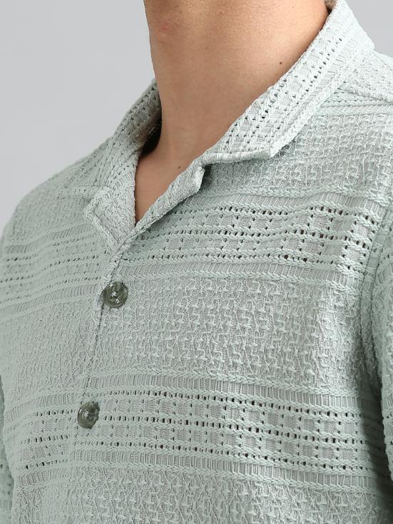 Pastel Green Knitted Shirt