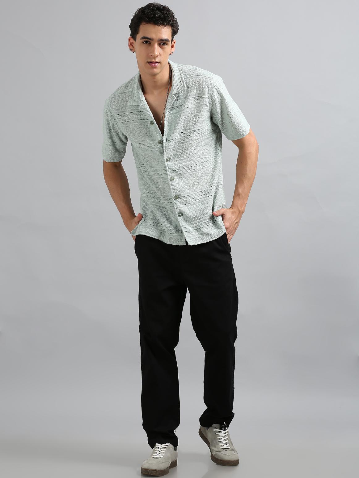 Pastel Green Knitted Shirt