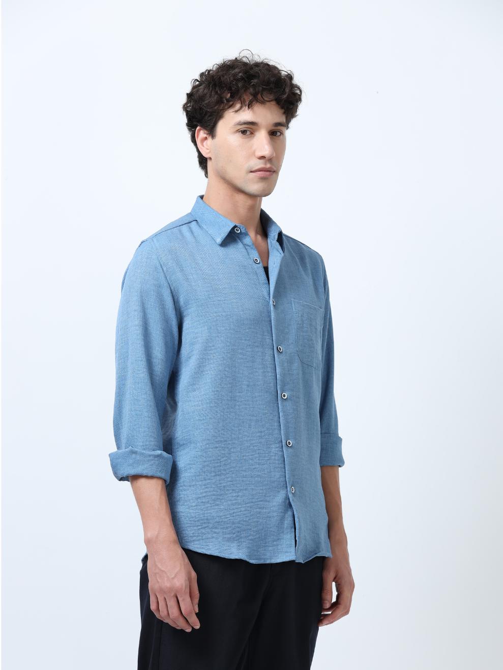 Premium Blue Plain Shirt