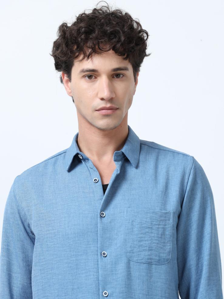 Premium Blue Plain Shirt