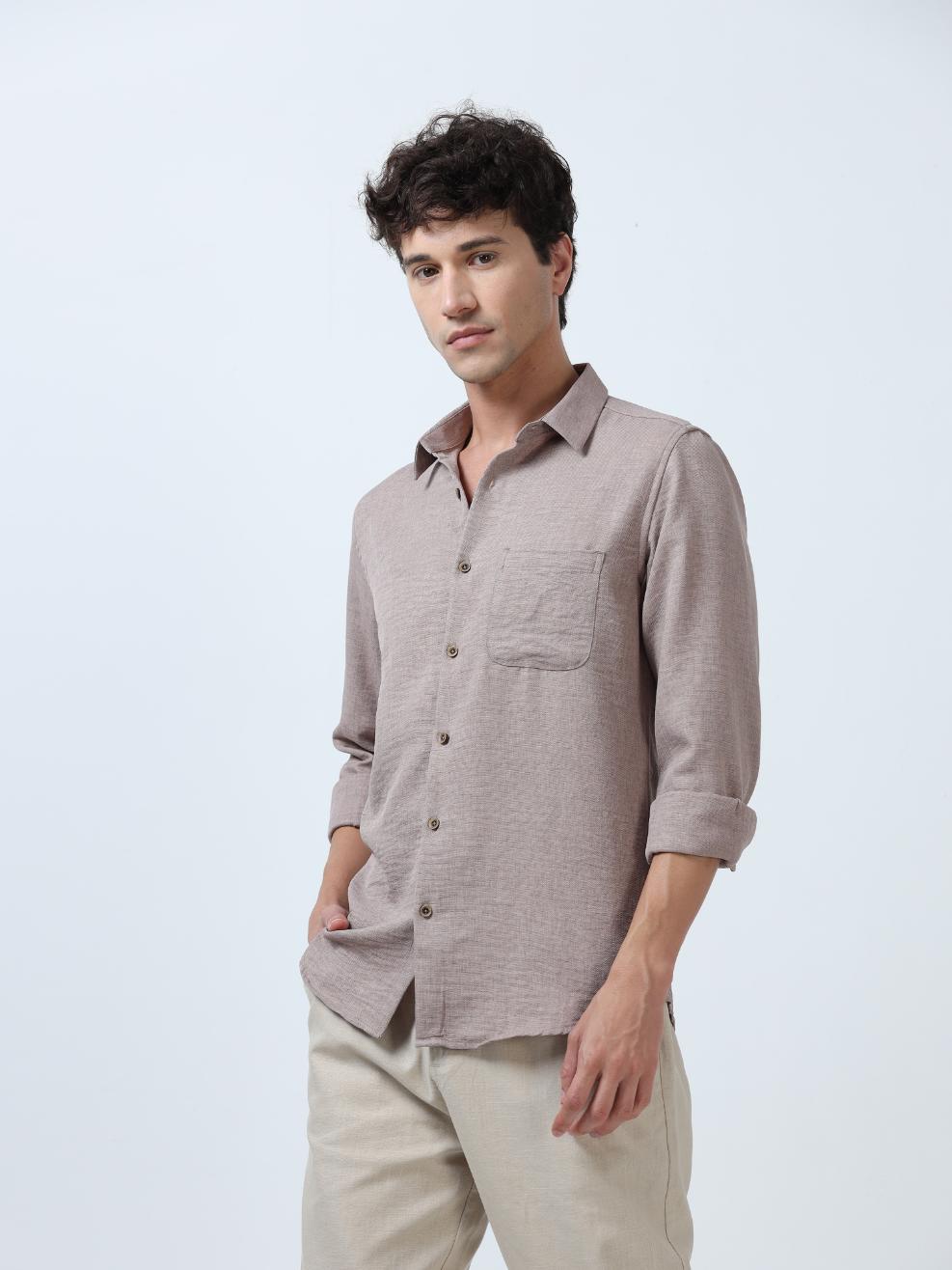 Premium Brown Plain Shirt