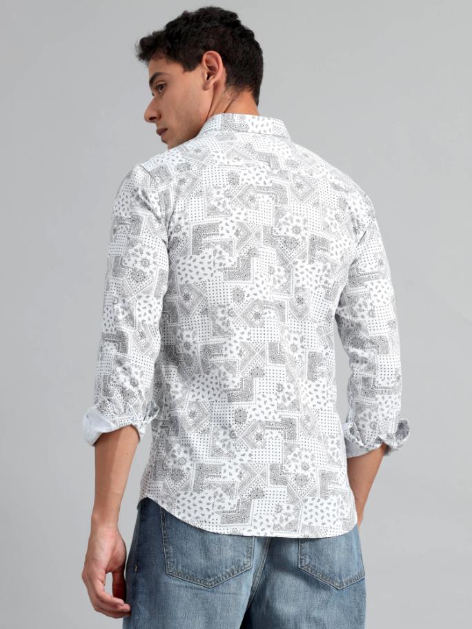 Paisley White Print Shirt